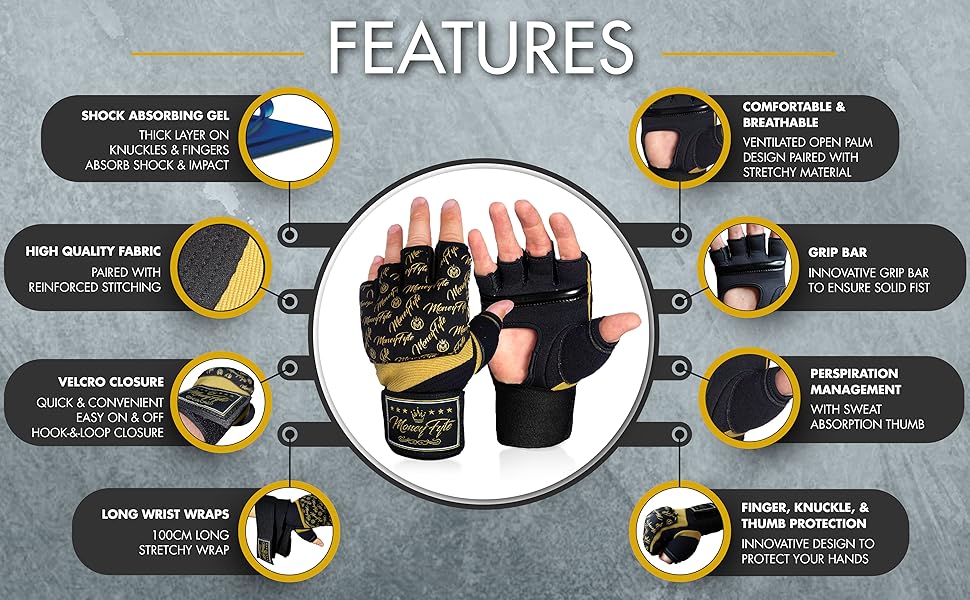 MoneyFyte boxing wraps hand gloves men women wrist wrap martial arts vendas de boxeo handwraps hands