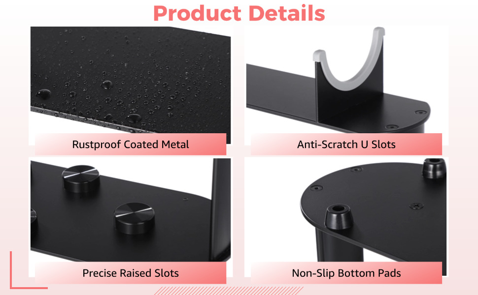 Robust Metal Construction: Experience great reliability with our black metal hair tool organizer