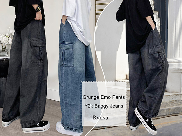 Grunge Emo Pants Y2K Baggy Jeans Fairycore Clothing Acubi