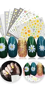Daisy nail stickers