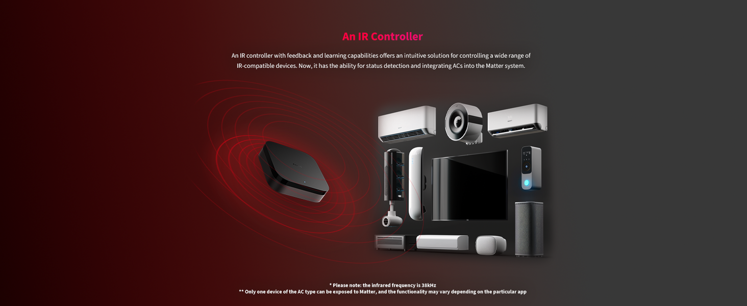 Sleek black gaming console with wireless controller on dark background. Red accent lighting highlights product features.