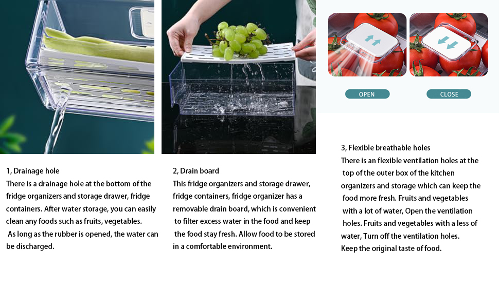 VYRZA Refrigerator Drawers Pack of 2 With Pull Out