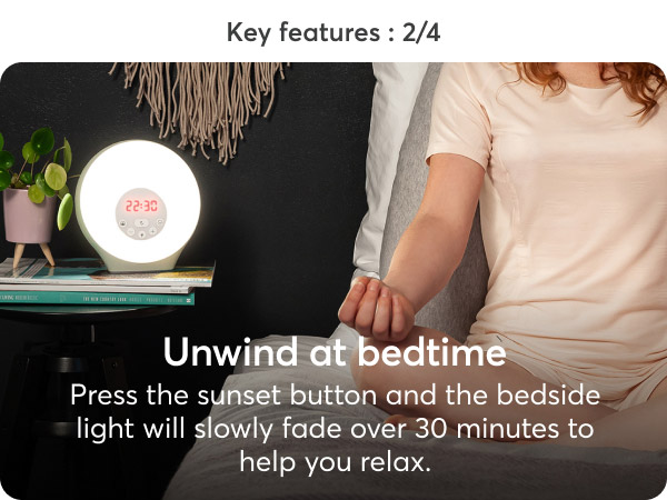 Lumie Sunrise Alarm Wake Up Light for Winter Blues and Better Sleep