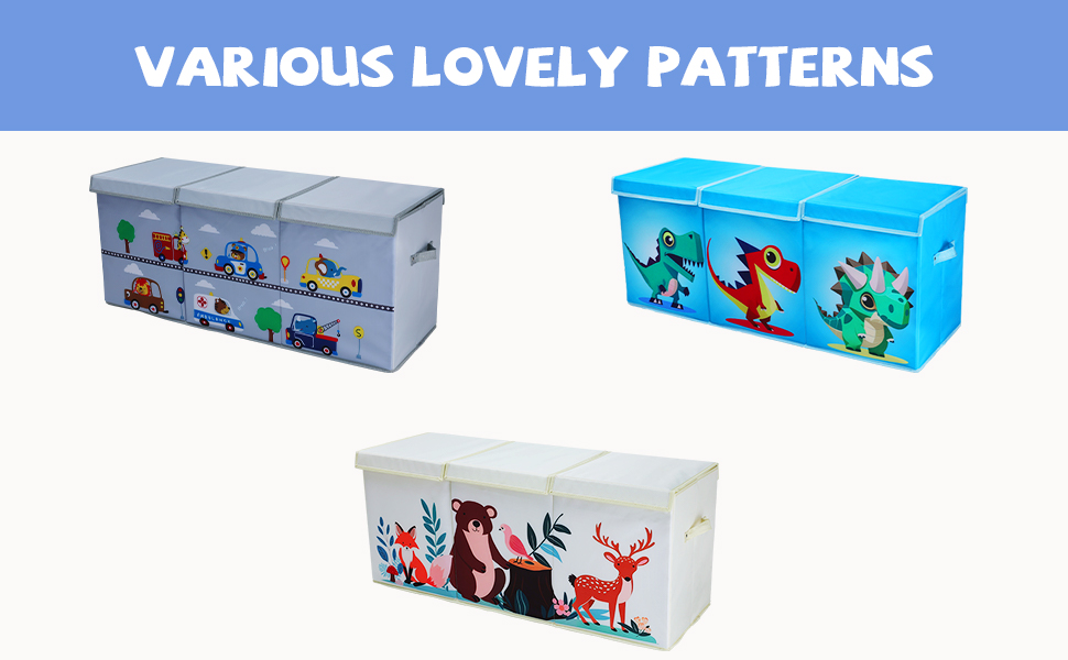 Dinosaur Extra Large Toy Box Chest with Flip Lid for Kids