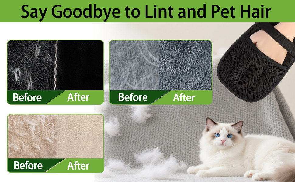 hair pet glove removal remover electrostatic gloves grooming mitt dog cat magic