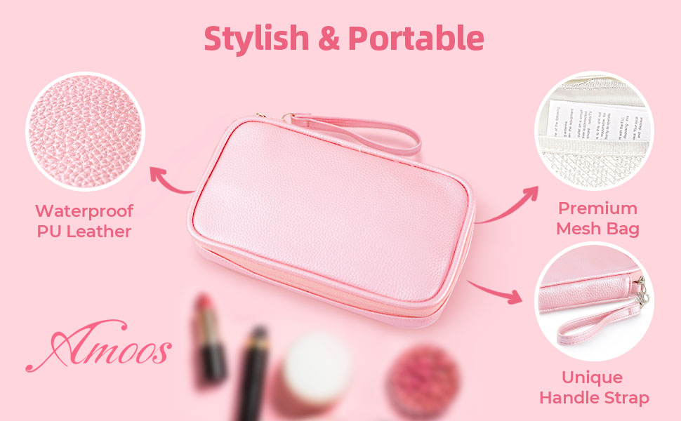 AMOOS Weekly Pill Organizer 4 Times a Day, Portable 7 Day