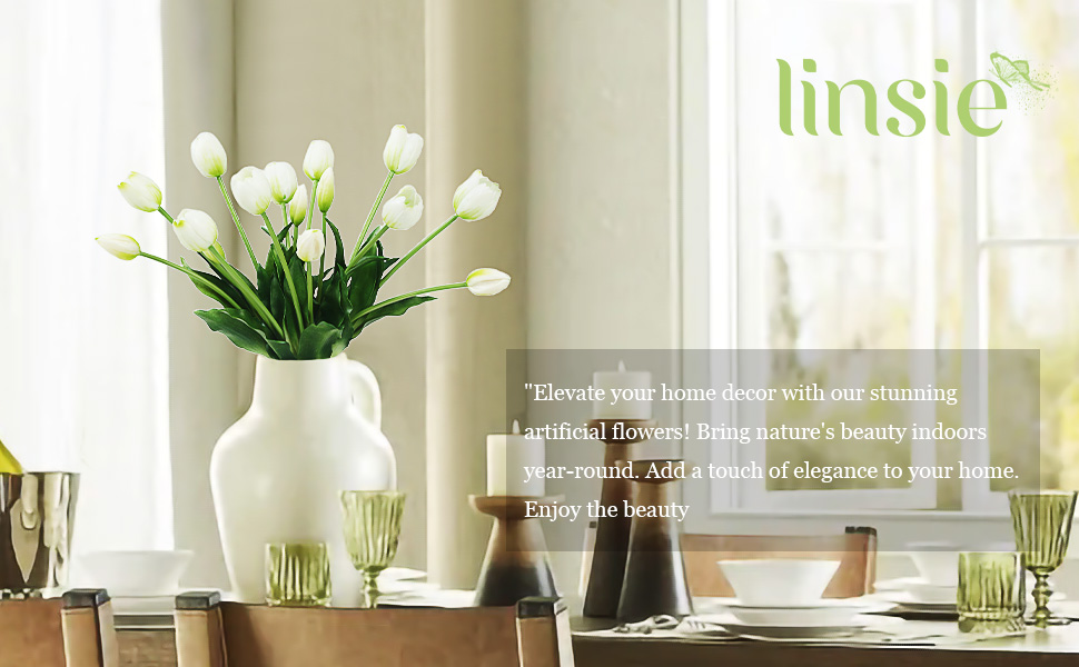 white artificial tulips
