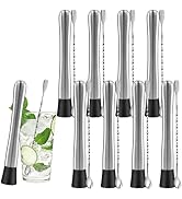 16 Pack Cocktail Muddler and Mixing Bar Spoon, 8 Inch Stainless Steel Bar Muddler and 10 Inch Coc...