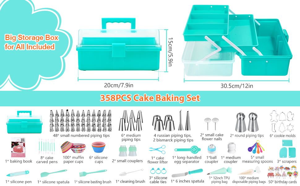 Cake Decorating Supplies Tools Kit 358 pcs Baking
