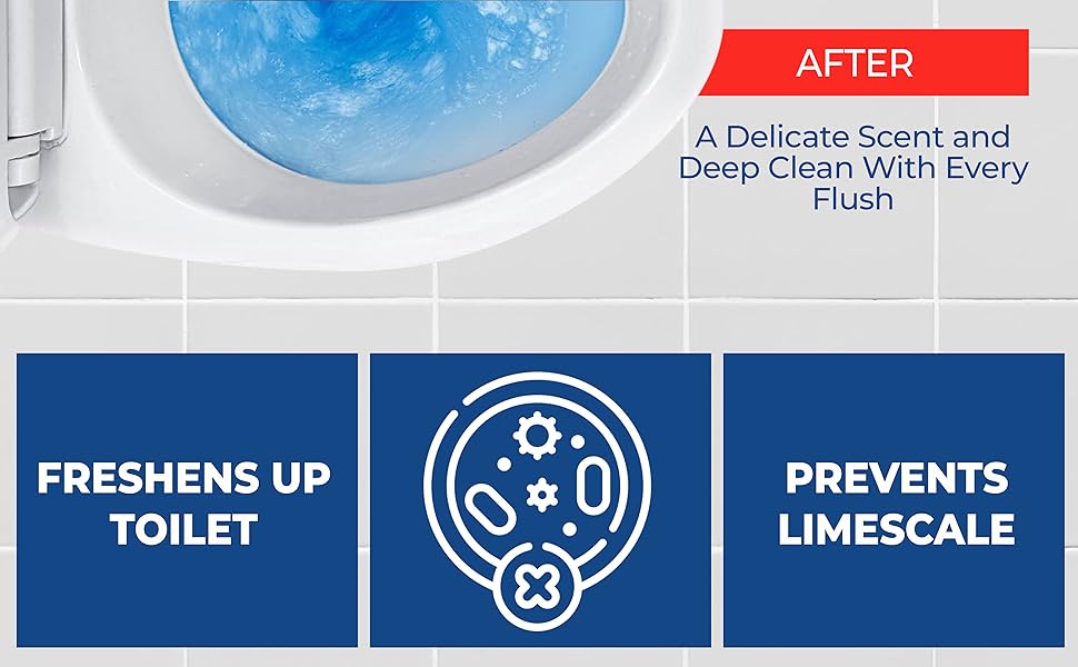 3pk Toilet Fresheners x 70g Each Ocean Scented Blue Toilet Cistern