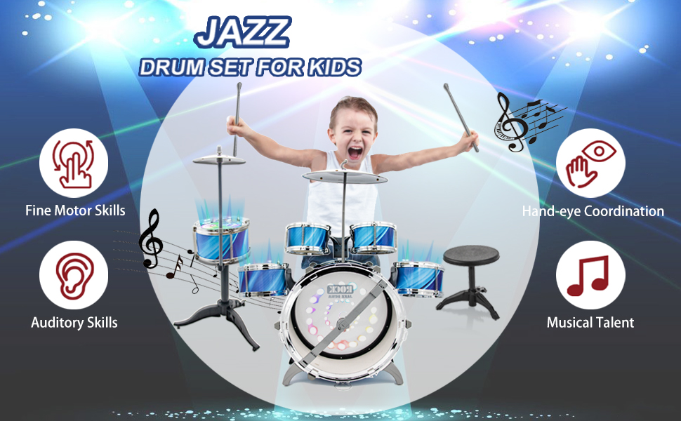 Kids Drum Set for Toddlers 13 (15Piece), Drum Set for