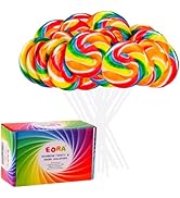 Rainbow Twisty & Swirl Lollipops 20 Pack, Unicorn Candy Swirl Lollipops Individually Wrapped Suck...