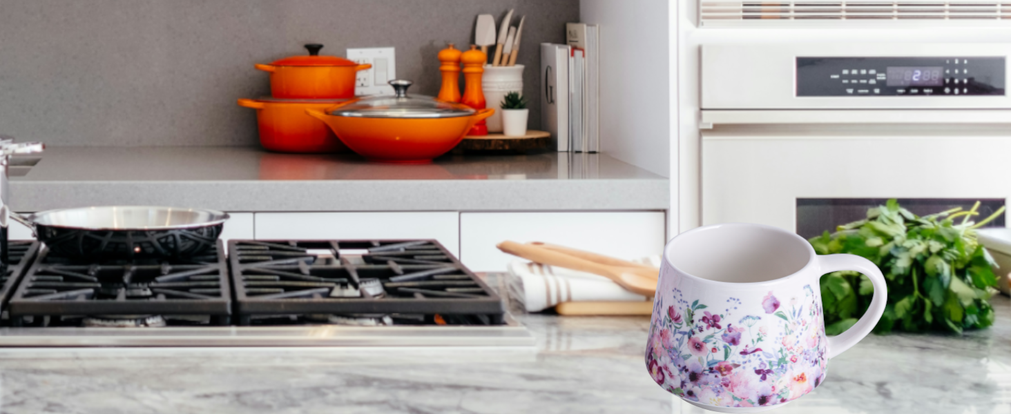 Voltogar Ceramic Mug Coffee Cup with Handle, Pink