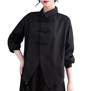 Amazon.co.jp: [Atopddan] チャイナ風 ブラウス 長袖 レディース