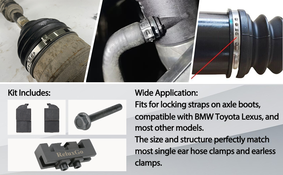 ReluxGo CV Boot Clamp Pliers, Upgraded Earless Clamp Tool