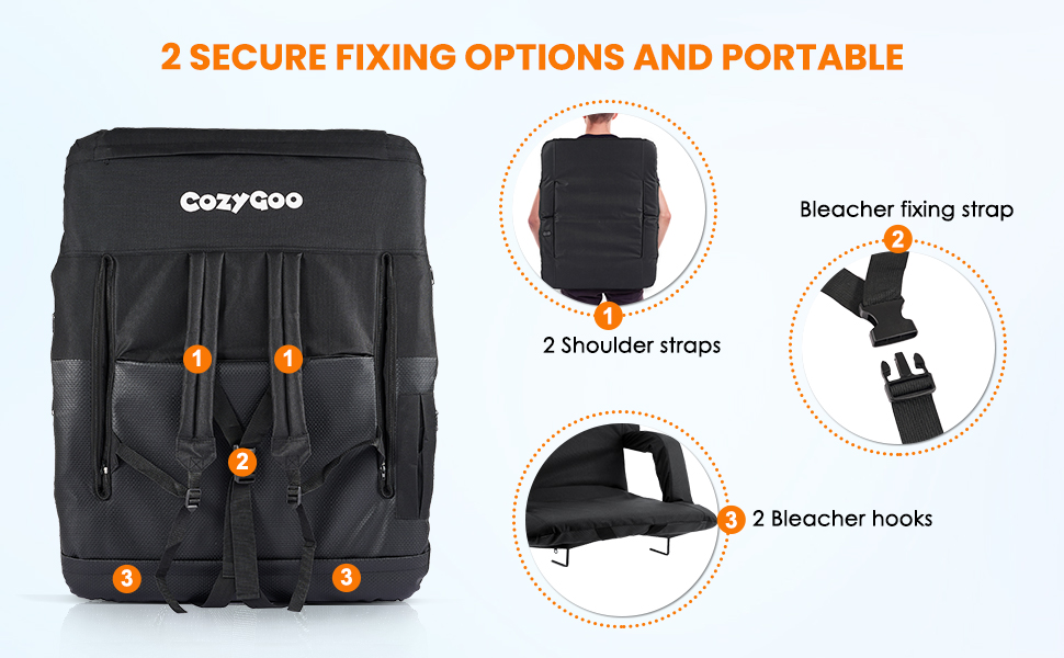 CozyGoo Heated Stadium Seats for Bleachers with Back