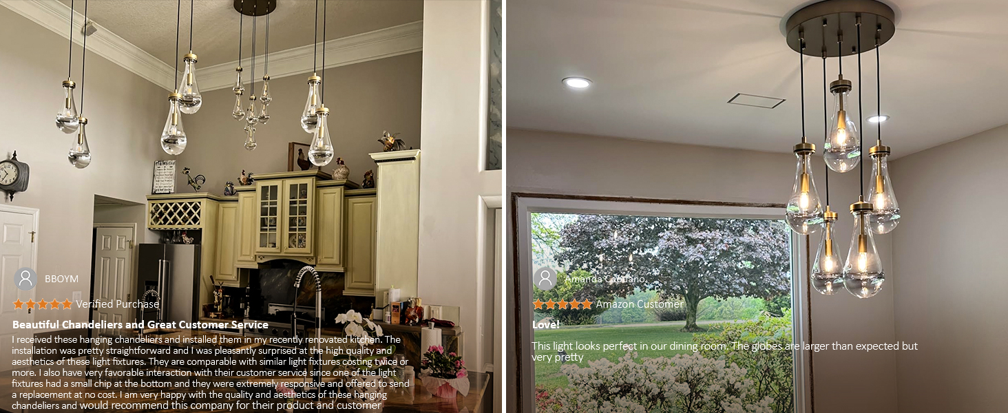 raindrop pendant lights