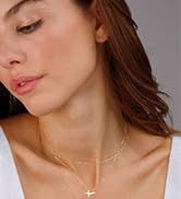 Gold cross necklace for women 14k layered cross necklaces