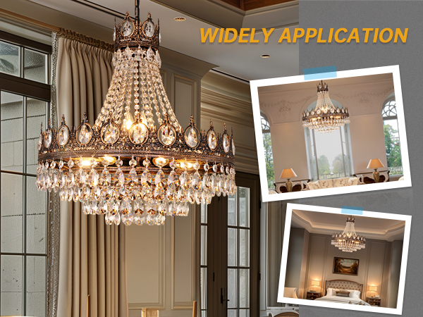 アンティーク　クレイドル TOCHIC French Empire Crystal Chandelier, 9-Light Farmhouse