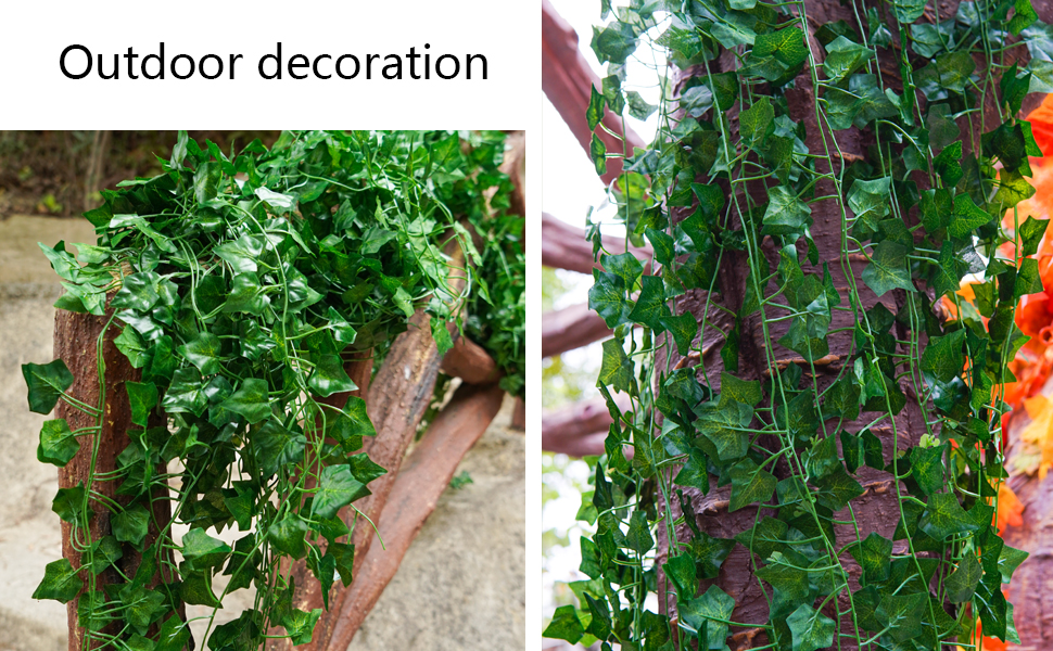 Bemece 12 Pack Artificial Vines, Fake Plants Ivy Greenery Leaves