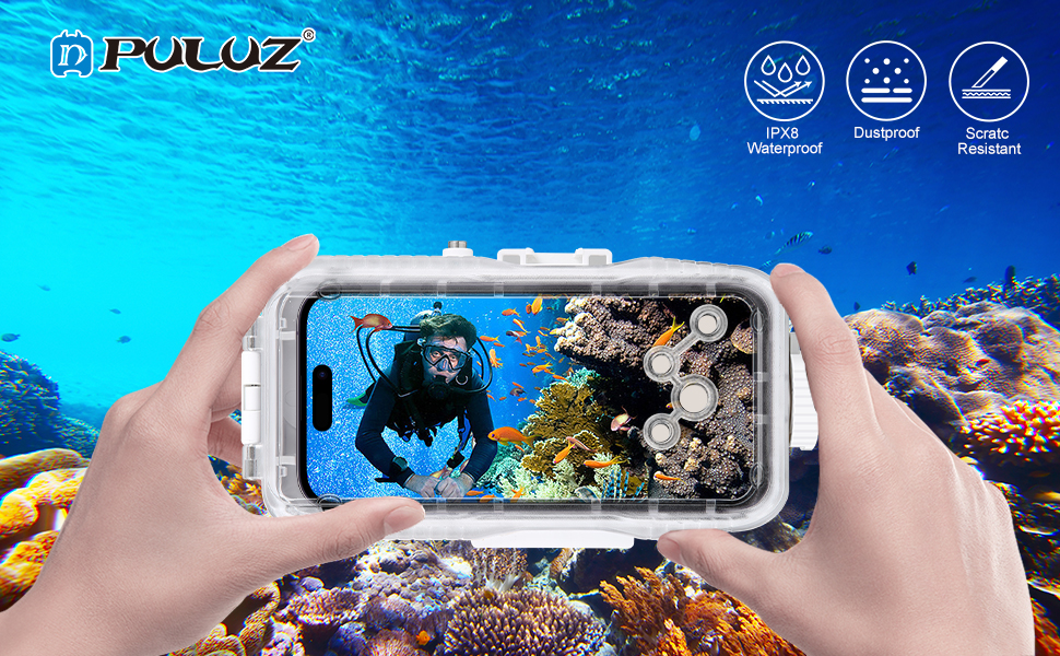 PULUZ 40m/130ft Waterproof Diving Case Underwater Housing Cover for