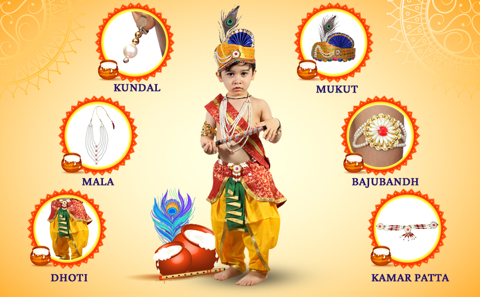 krishna costume for kids kanha fancy dress bal gopal dress janmashtami dress lord baby krishna
