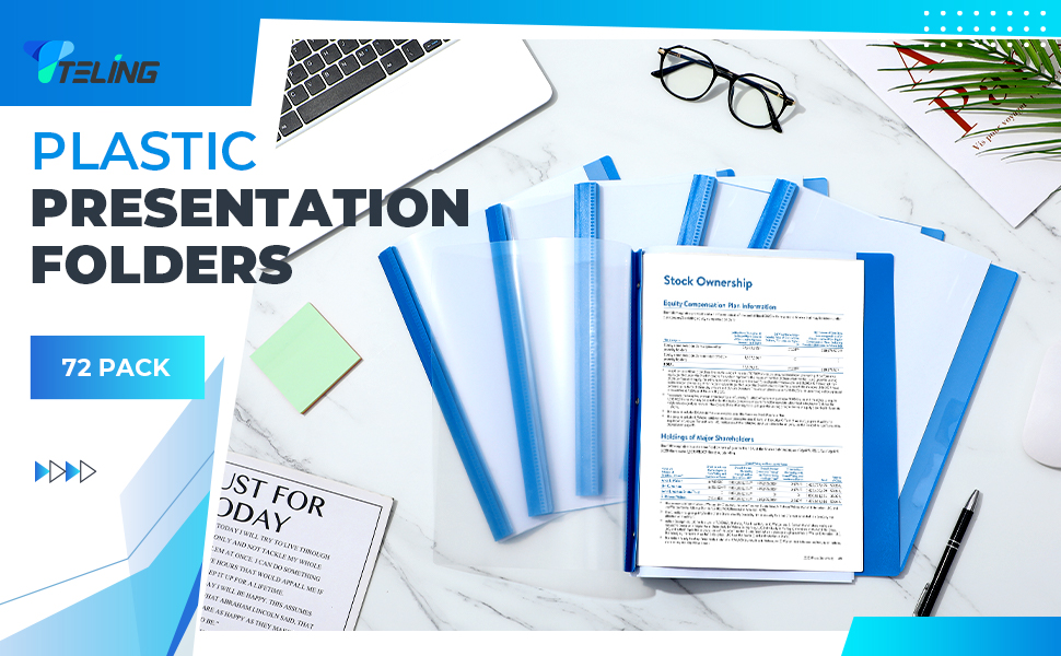 Teling 72 Pack Clear Front Report Covers Bulk Business