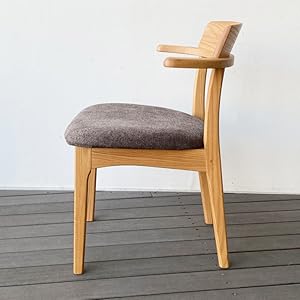 ダークブラウン アーム付きチェア Amazon｜ウッドギャラリー樹 Lindy ダイニングチェア 2色カラー オーク