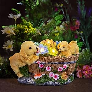dog garden statue