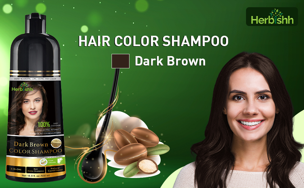 Herbishh Hair Color Shampoo for Gray Hair Magic Hair Dye