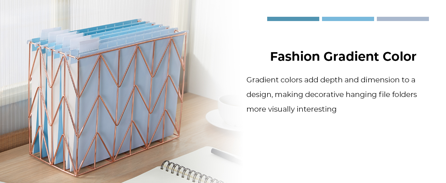 Y YOMA 6 Pack Gradient Hanging File Folders Letter Size