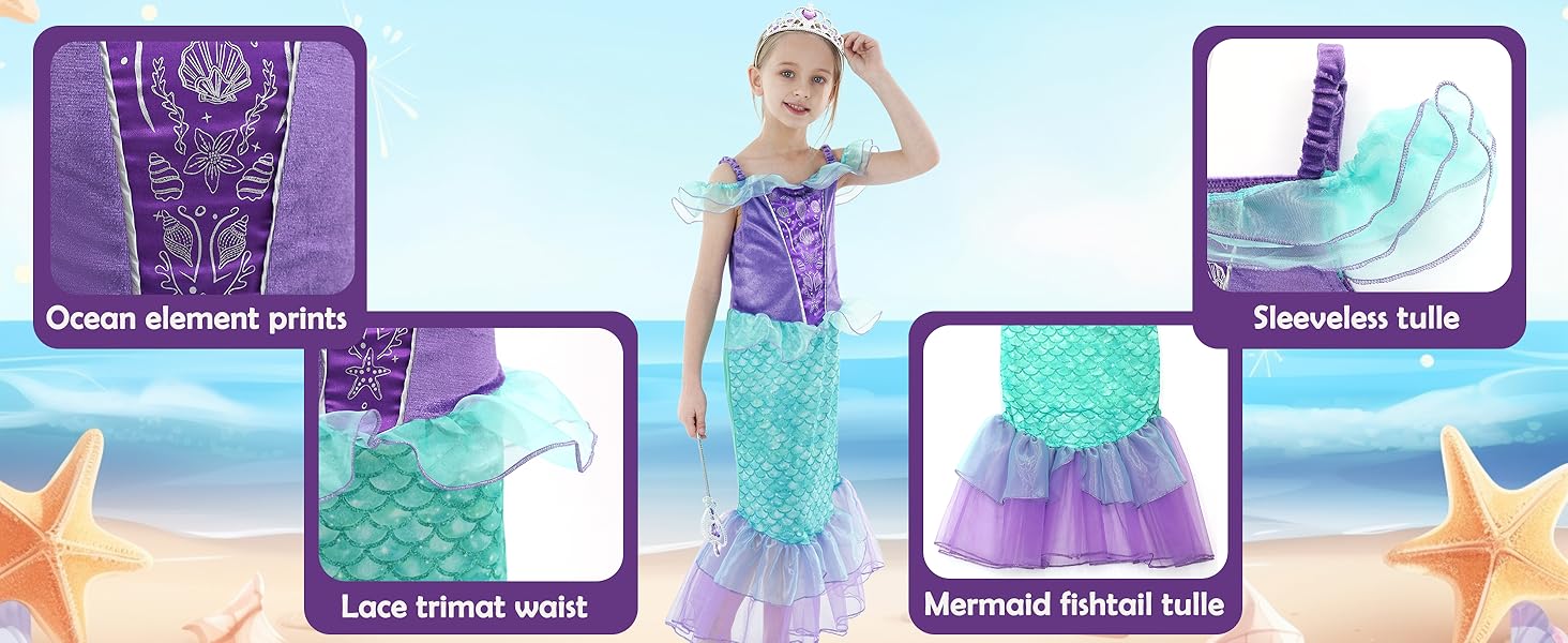 Girl's Mermaid Princess Dress