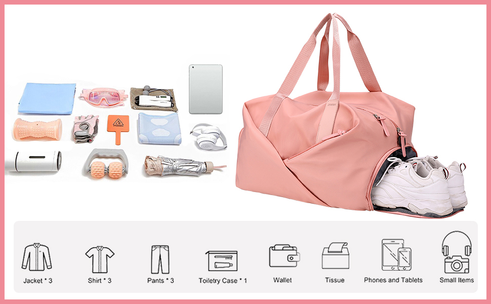 Travel Bag with Shoes Compartment Gym Bag