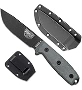 ESEE 4P Survival Knife – Field Tested Fixed Blade Knife with Molded Polymer Sheath & Clip Plate, ...