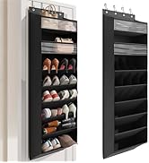 Mefirt Over the Door Shoe Organizer, Hanging Shoe Organizers with 8 Tier Large Deep Pockets, Hang...