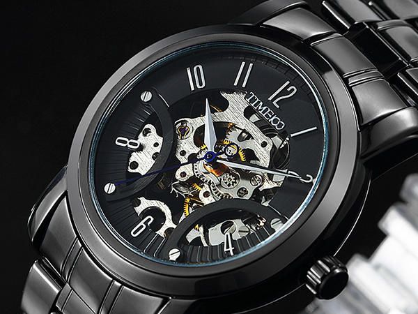 時計 wimpm Amazon.co.jp: Time100 機械系腕時計 スケルトン 腕時計 メンズ