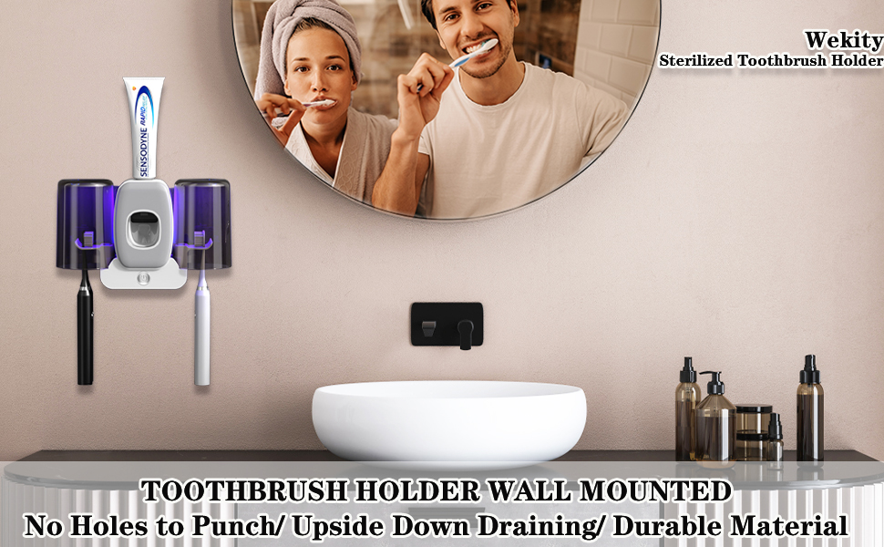 Toothbrush Holders for Bathrooms, Wekity Automatic