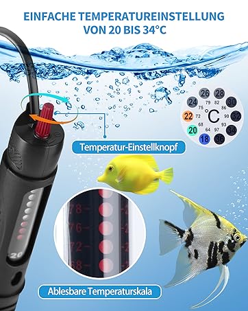 Aquariumheizung aus verdicktem Quarzglas