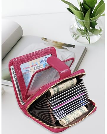 Beurlike Women&amp;amp;#39;s RFID Credit Card Holder Organizer Case Leather Security Wallet