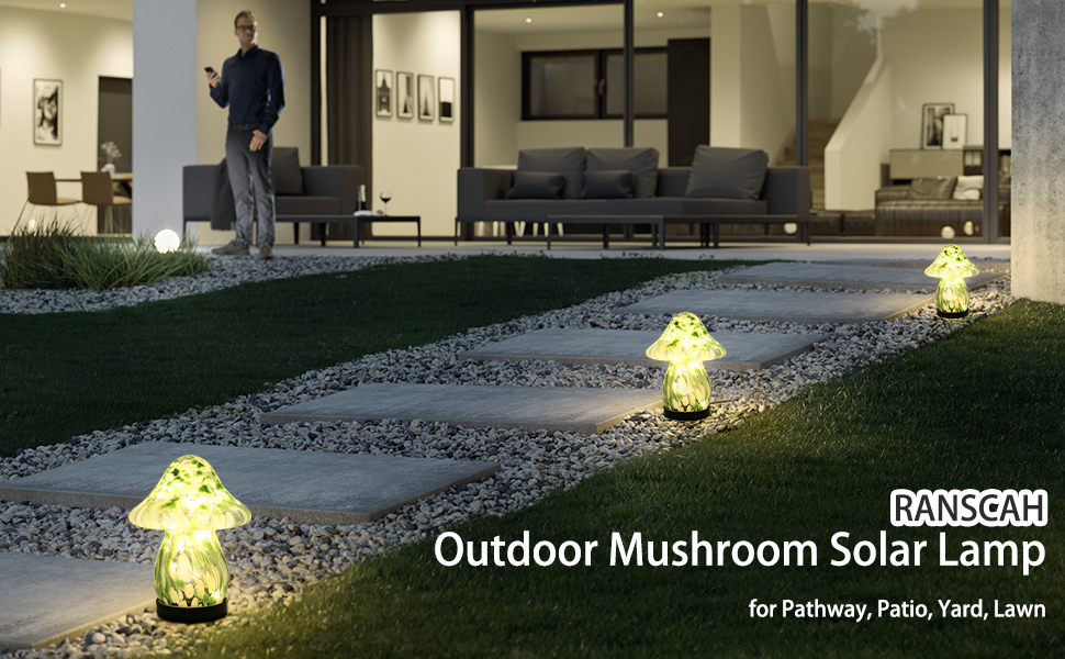 mushroom decorative solar powered lights outdoor waterproof