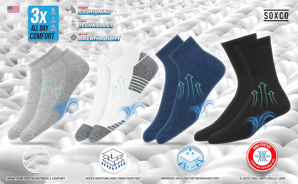 mens socks womens socks ankle crew quarter socks