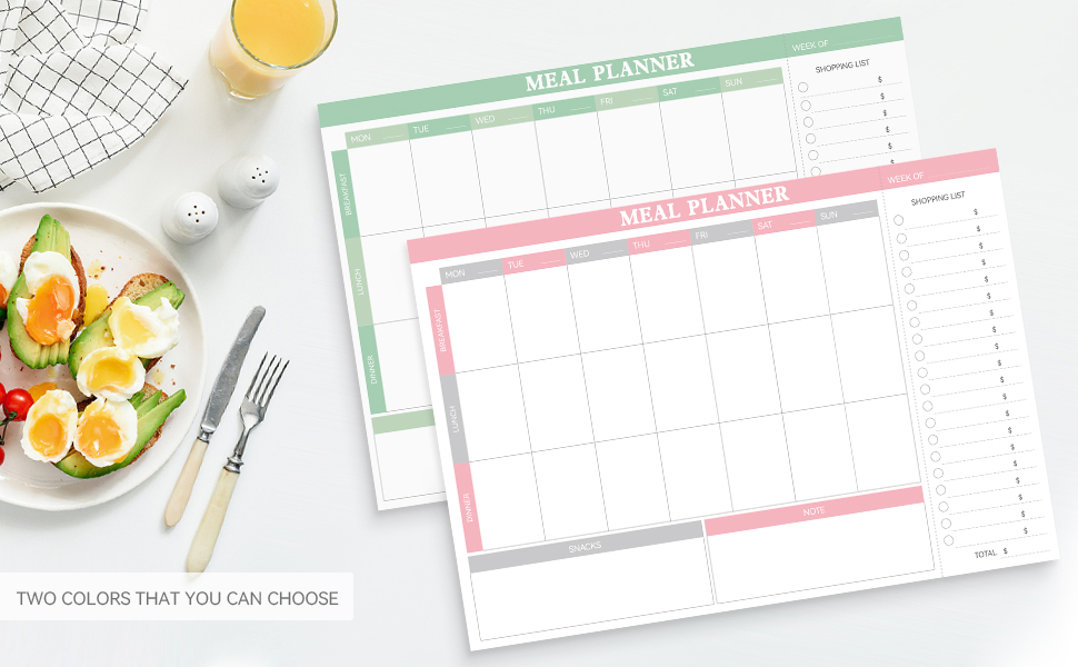 Meal Planning Notepad Meal Planner and Grocery