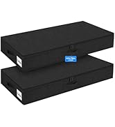 punemi Under Bed Storage Containers, 4.5 Inches Tall Low Profile Underbed Clothes Storage Organiz...