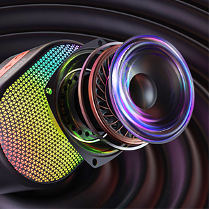 Bluetooth Speakers, Wireless Portable Speaker with RGB Lights, Compact Size