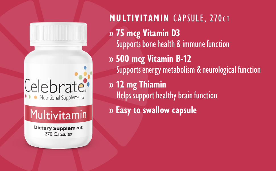 Celebrate Vitamins Bariatric Multivitamin Capsules without Iron, 270 count