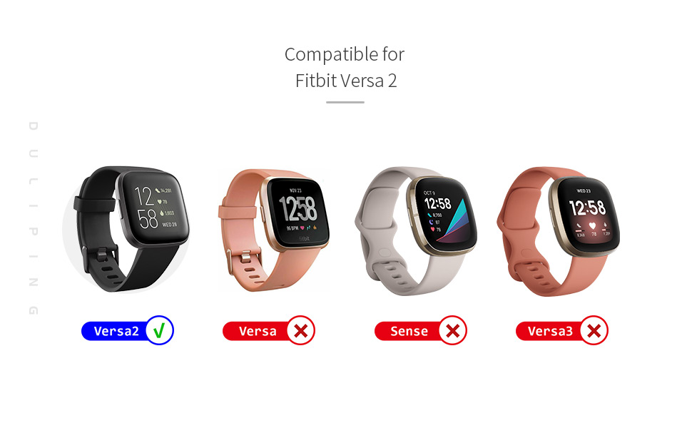 DULIPING 2Pack Case Compatible with Fitbit Versa 2 Screen Protector