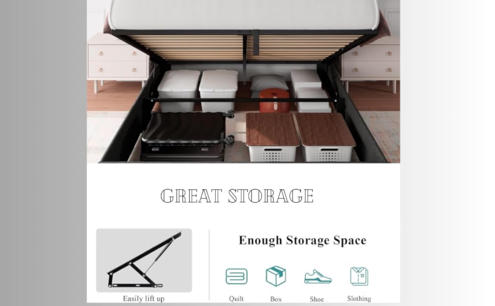 THE VOGUE Interiors Bed Frame with LED Colour Light Upholstered