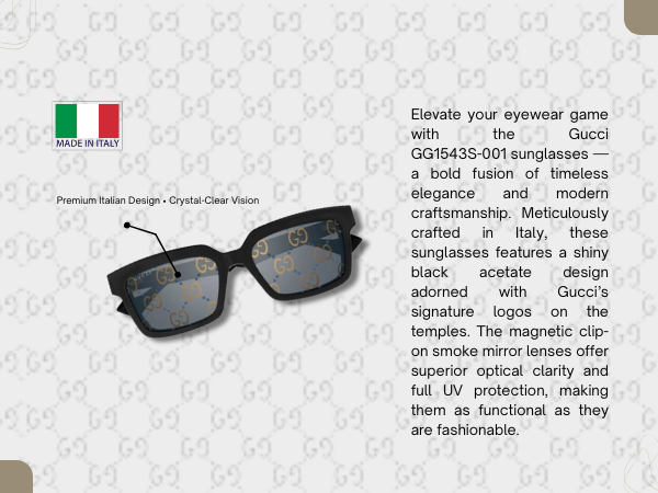 Amazon.com: Gucci GG1543S Squared Shape Sunglasses With Clip