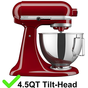 K45WW 6 Wire Whip is compatible with 4.5Qt KitchenAid Tilt-Head Stand Mixer models