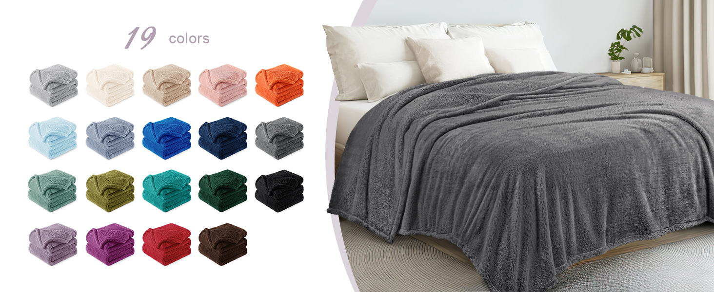 Exclusivo Mezcla Soft Fleece Throw Blanket for Couch, Super